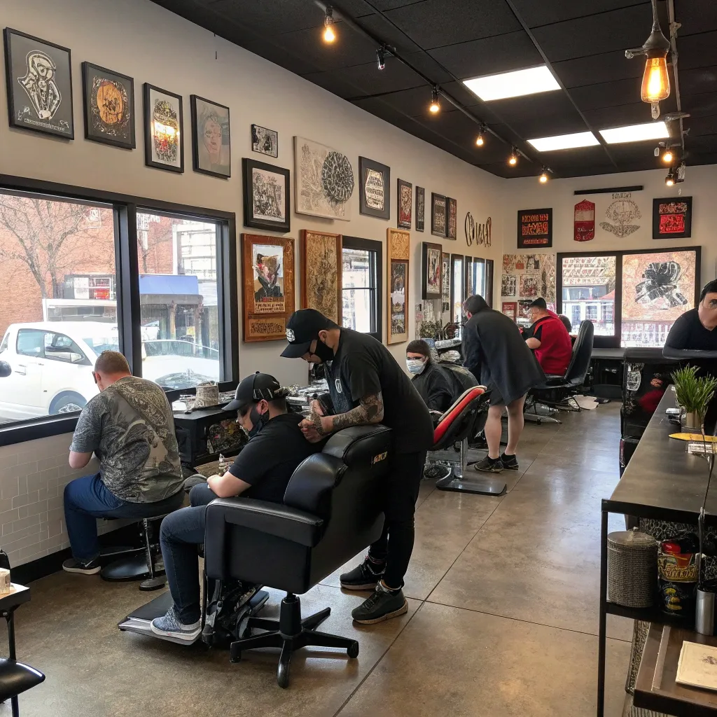 Community workshop at the tattoo parlor