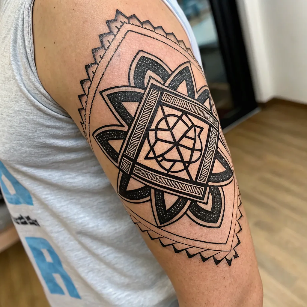 Abstract geometric tattoo design